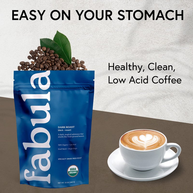 Fabula Coffee Dark Roast Whole Beans - Organic - Low Acid - Single Origin - Non GMO - Mold Free - 12 Ounces - Image 4
